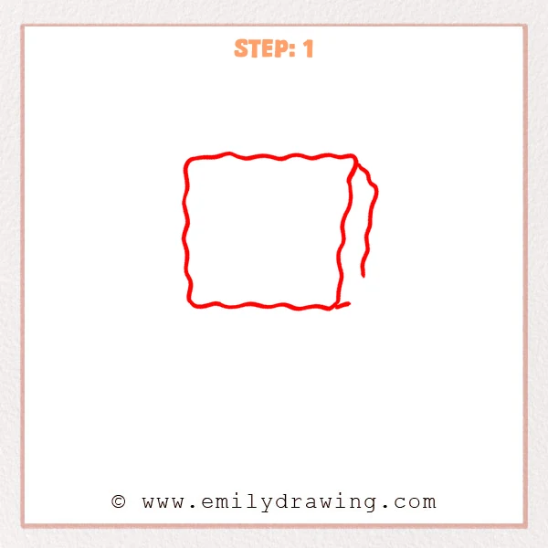 how to draw a spongebob characters - Step 1
